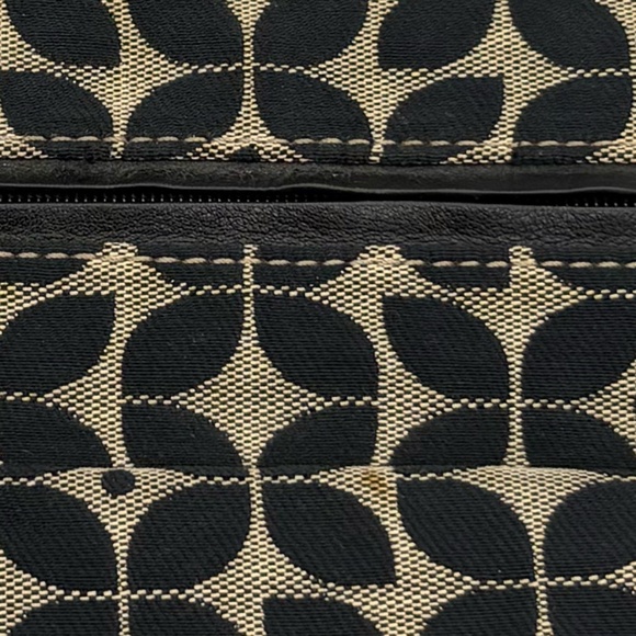 Fossil Black/Tan Print Cloth Messenger Bag with Adjustable Shoulder Strap - Picture 14 of 15